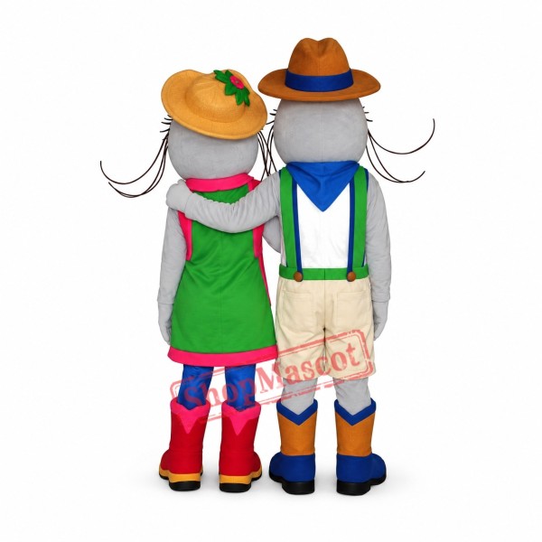 The Catfish Couple Mascot Costume The Catfish Couple Mascot Costume