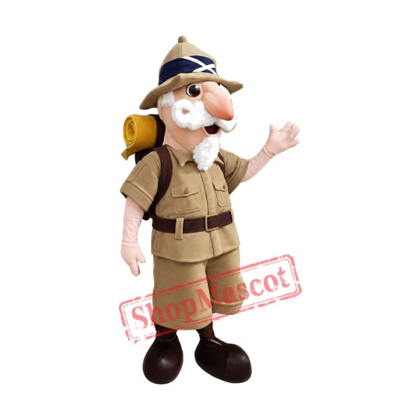 Old Explorer Mascot Costume Old Explorer Mascot Costume