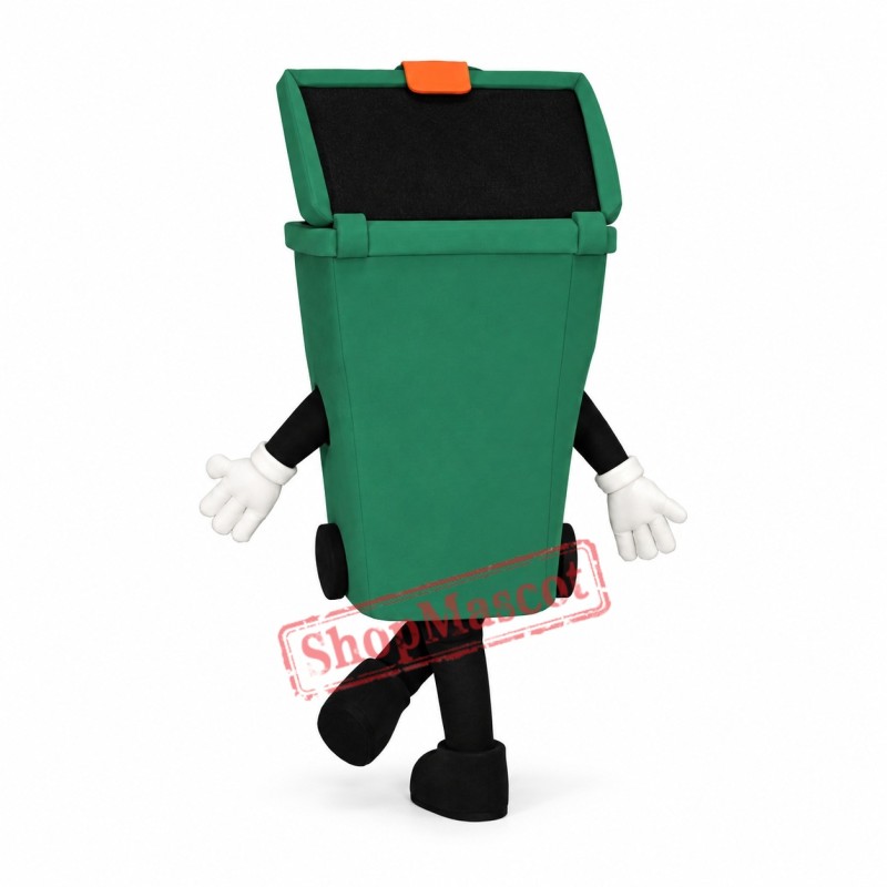 Happy Green Bin Mascot Costume Happy Green Bin Mascot Costume