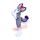Purple & Grey Husky Dog Mascot Costume Purple & Grey Husky Dog Mascot Costume