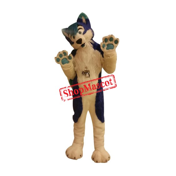 Bule & White Husky Dog Mascot Costume