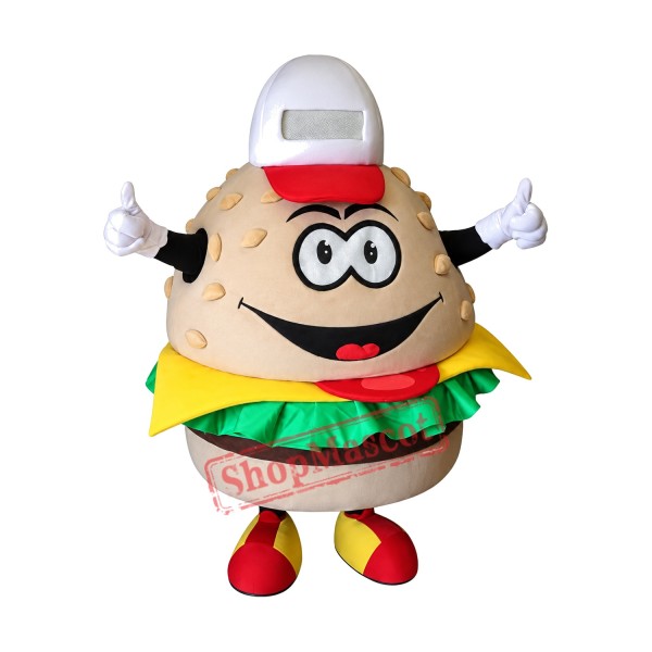 Happy Burger Mascot Costume Happy Burger Mascot Costume