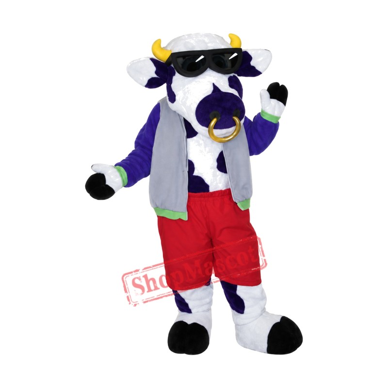 Cool Cow Mascot Costume Cool Cow Mascot Costume