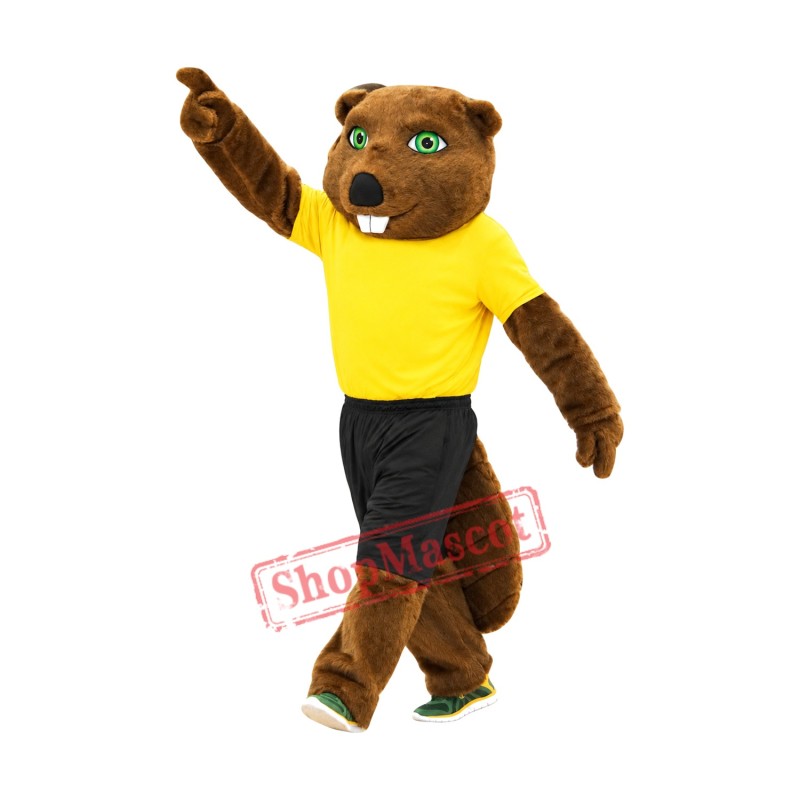 Sport Dark Brown Beaver Mascot Costume Sport Dark Brown Beaver Mascot Costume