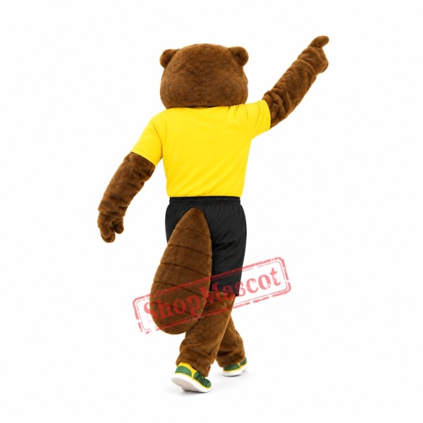 Sport Dark Brown Beaver Mascot Costume Sport Dark Brown Beaver Mascot Costume