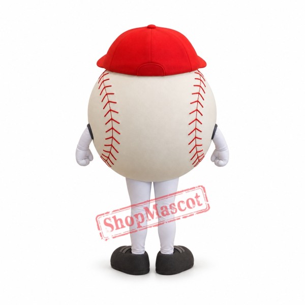 Sport White Baseball Mascot Costume