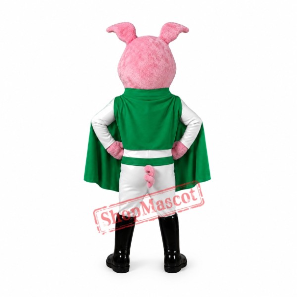 Super Power Pig Mascot Costume Super Power Pig Mascot Costume