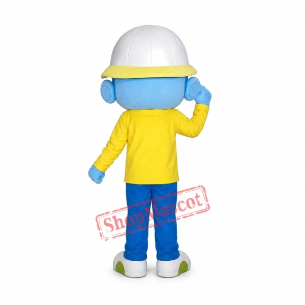 Blue Alien Boy Mascot Costume Blue Alien Boy Mascot Costume