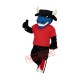 Sport Blue & Black Bull Mascot Costume Sport Blue & Black Bull Mascot Costume