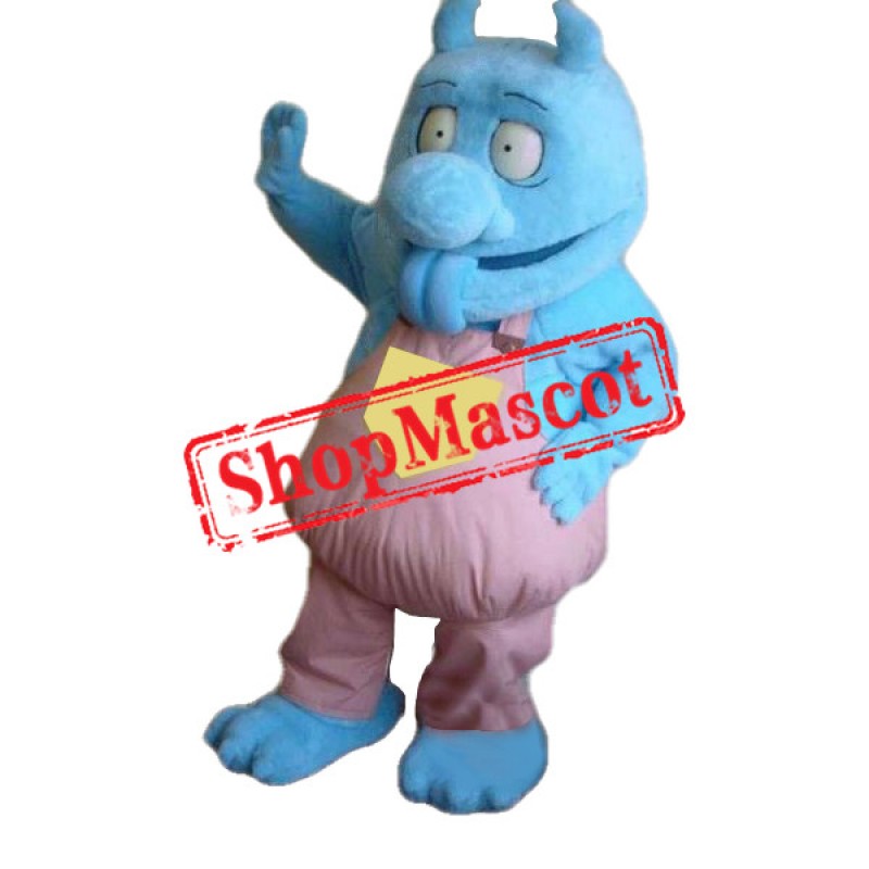 Cute Blue Monster Mascot Costume