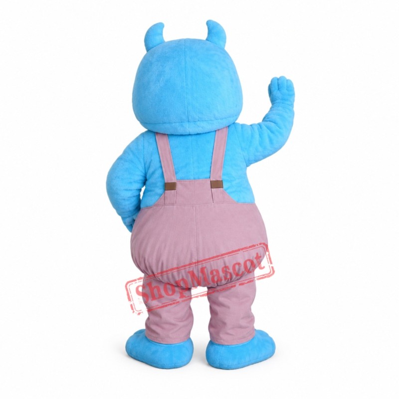 Cute Blue Monster Mascot Costume