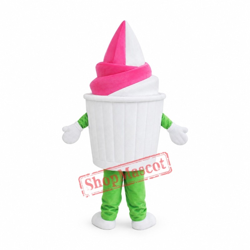 Vanilla Strawberry Ice Cream Mascot Costume Vanilla Strawberry Ice Cream Mascot Costume