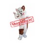 White & Brown Cat Mascot Costume