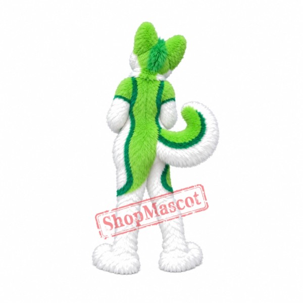 Lovely Green & White Husky Dog Mascot Costume Lovely Green & White Husky Dog Mascot Costume