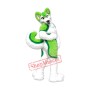 Lovely Green & White Husky Dog Mascot Costume