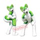 Lovely Green & White Husky Dog Mascot Costume Lovely Green & White Husky Dog Mascot Costume
