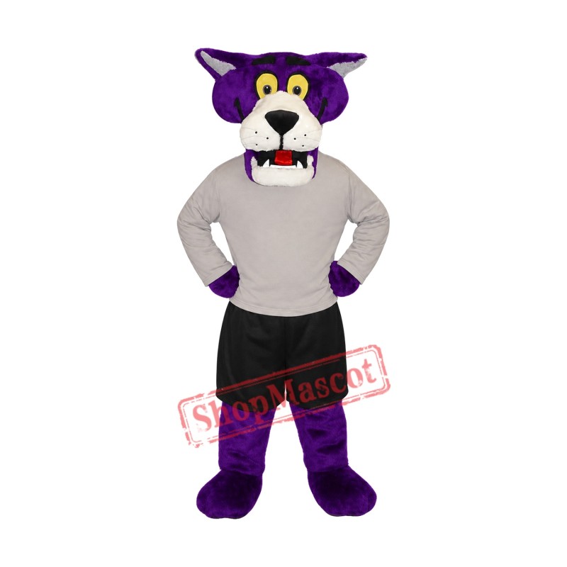 Purple Panther Mascot Costume Purple Panther Mascot Costume