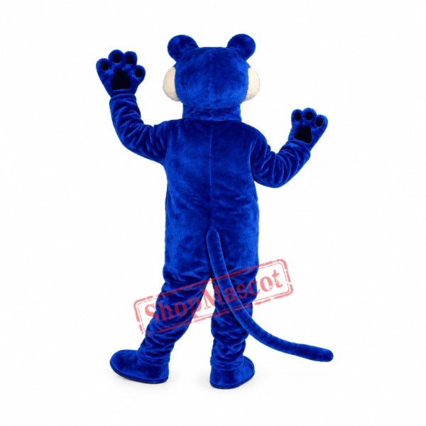 Happy Blue Panther Mascot Costume Happy Blue Panther Mascot Costume