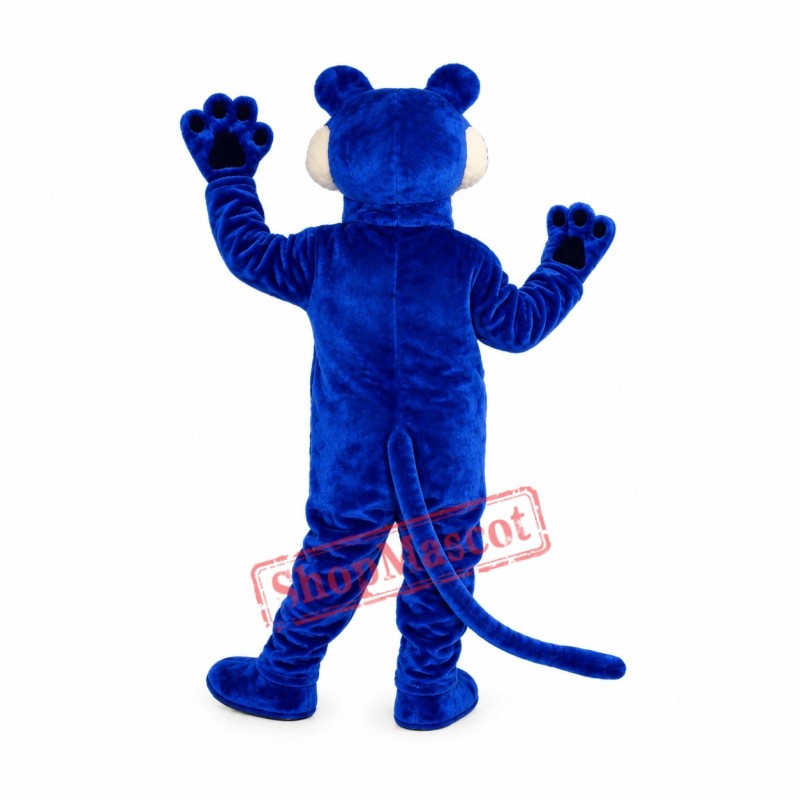 Happy Blue Panther Mascot Costume Happy Blue Panther Mascot Costume