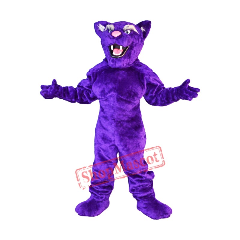 Happy Purple Leopard Mascot Costume Happy Purple Leopard Mascot Costume
