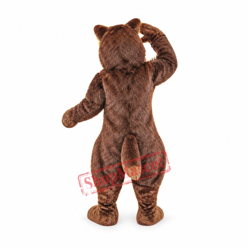 Fierce Brown Wolf Mascot Costume