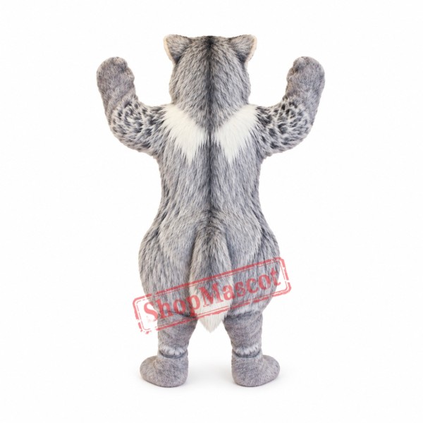 Cute Grey & White Wolf Mascot Costume Cute Grey & White Wolf Mascot Costume