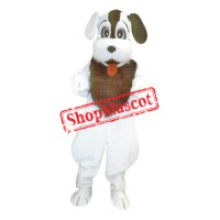 All White Dog Mascot Costume