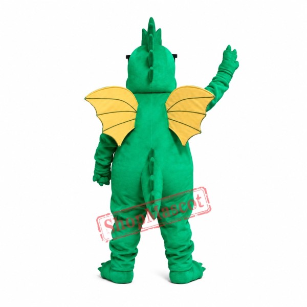 Glasses Green Dragon Mascot Costume Glasses Green Dragon Mascot Costume