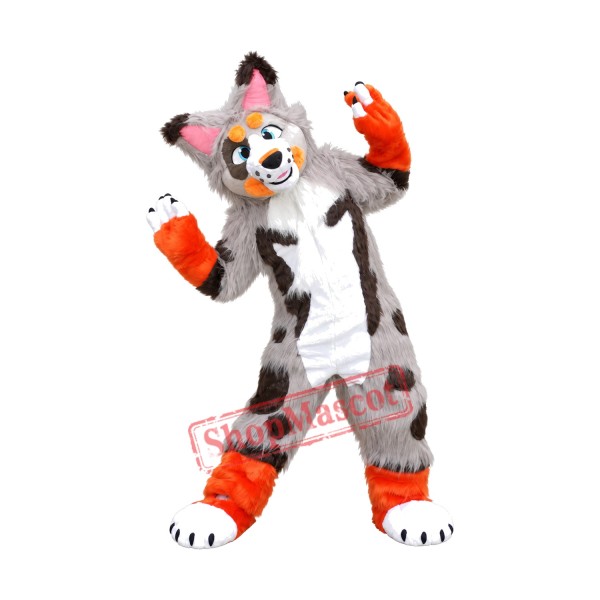 Colorful Husky Dog Wolf Mascot Costume