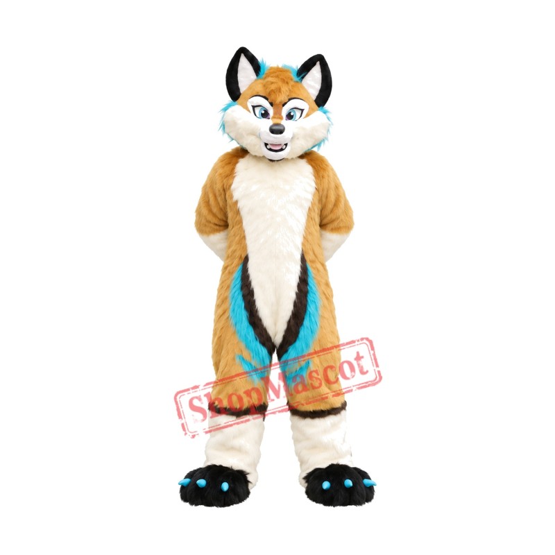 Brown Husky Dog Wolf Mascot Costume