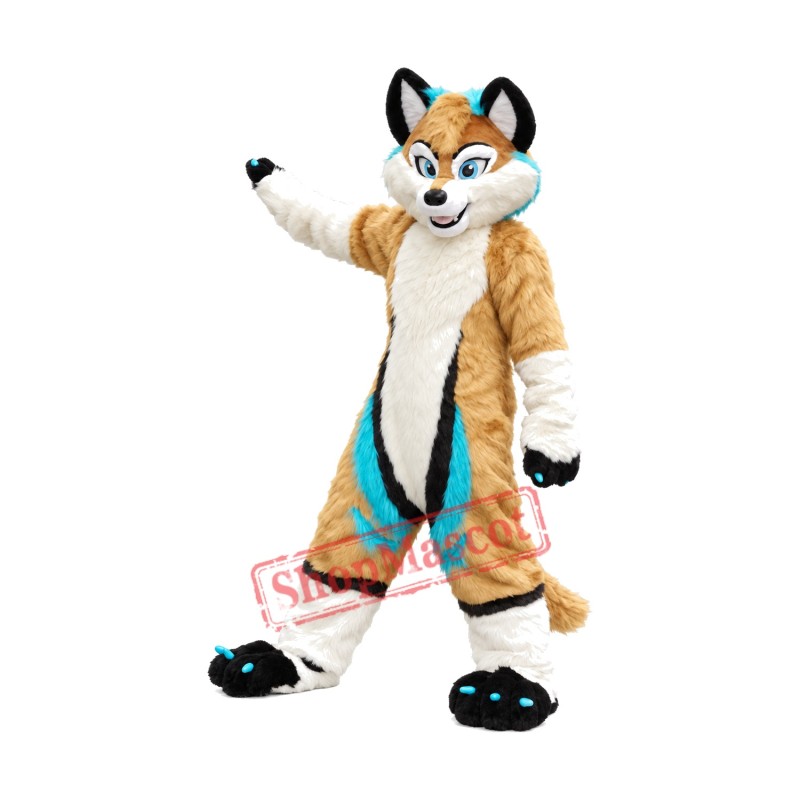 Brown Husky Dog Wolf Mascot Costume