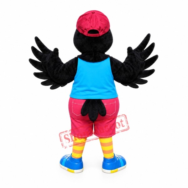 College Black Parrot Mascot Costume College Black Parrot Mascot Costume