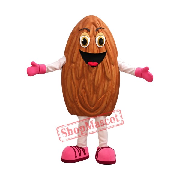 Happy Almond Mascot Costume Happy Almond Mascot Costume
