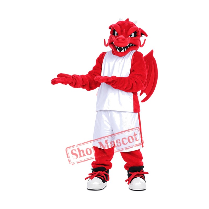 Fierce Sport Red Dragon Mascot Costume Fierce Sport Red Dragon Mascot Costume