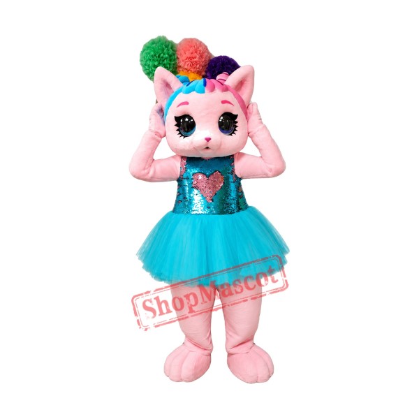 Pink Cat Mascot Costume Pink Cat Mascot Costume