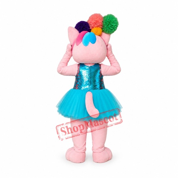 Pink Cat Mascot Costume Pink Cat Mascot Costume