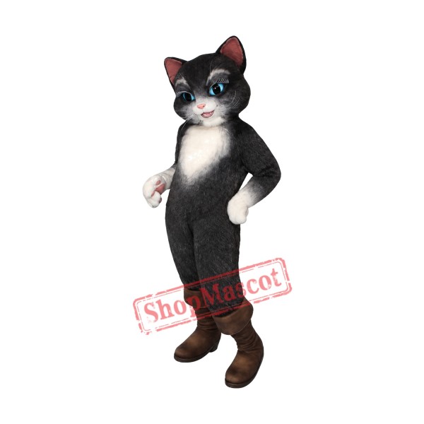 Beautiful Black & White Cat Mascot Costume