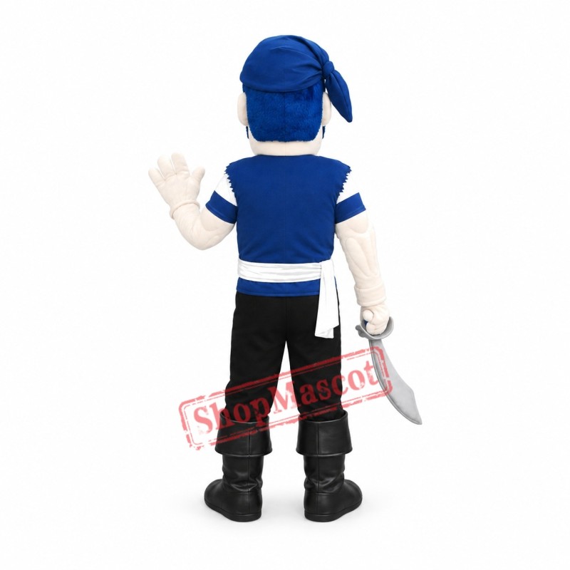Blue Pirate Man Mascot Costume Blue Pirate Man Mascot Costume