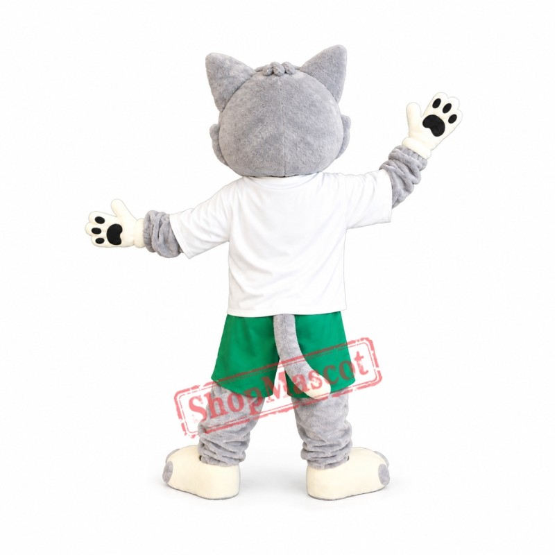 Lovely Grey & White Cat Mascot Costume Lovely Grey & White Cat Mascot Costume