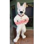 White German Shepherd Dog Bolt Mascot Costume
