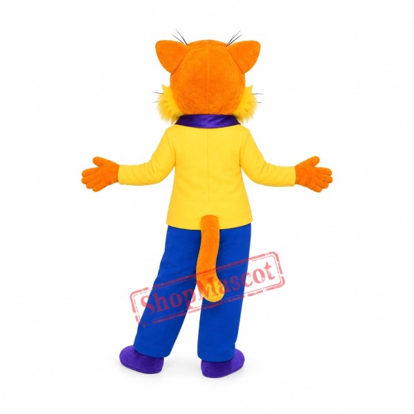Happy Yellow Cat Mascot Costume Happy Yellow Cat Mascot Costume