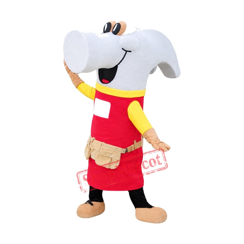 Happy Lightweight Hammer Mascot Costume Happy Lightweight Hammer Mascot Costume