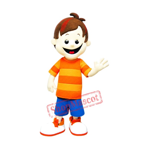 Happy Boy Mascot Costume Happy Boy Mascot Costume