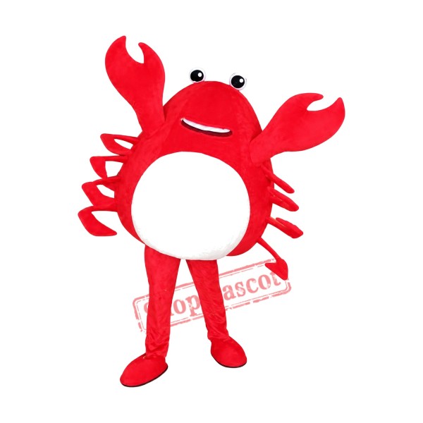 Happy Red Crab Mascot Costume Happy Red Crab Mascot Costume