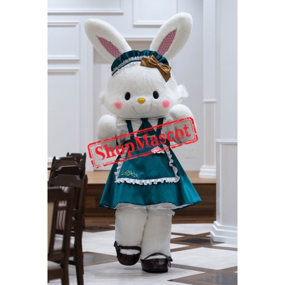 Super Cute White Bunny Mascot Costume