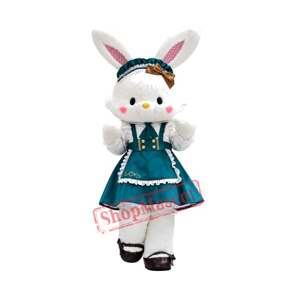 Super Cute White Bunny Mascot Costume