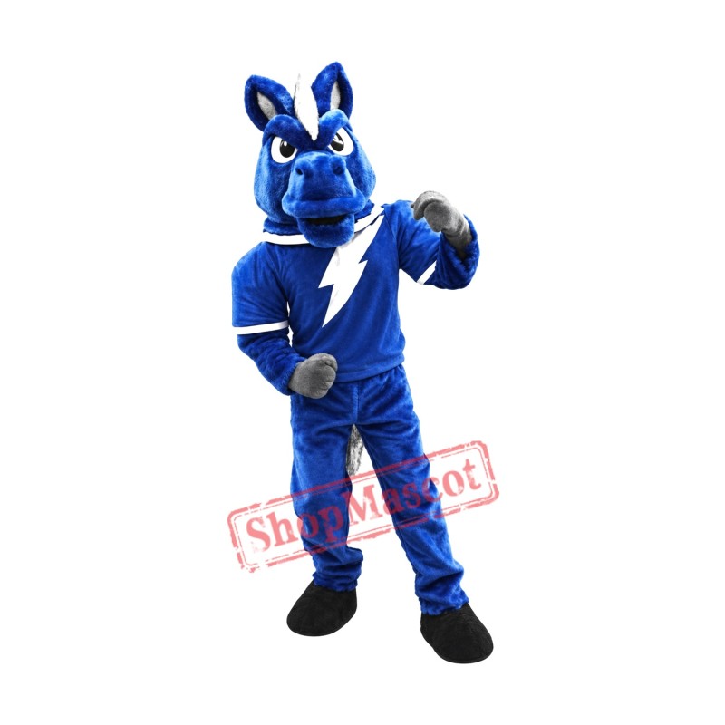 Power Fierce Blue Horse Mascot Costume Power Fierce Blue Horse Mascot Costume