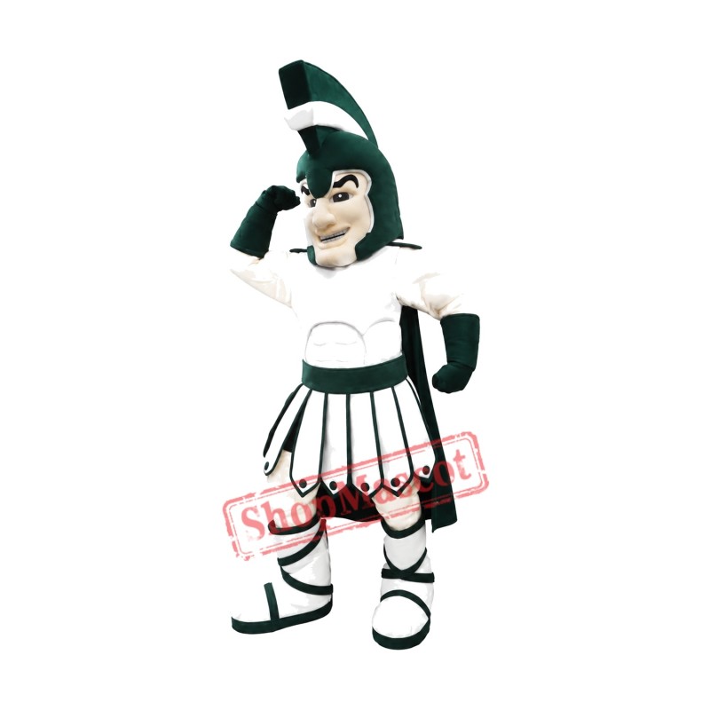 Green College Warrior Mascot Costume Green College Warrior Mascot Costume
