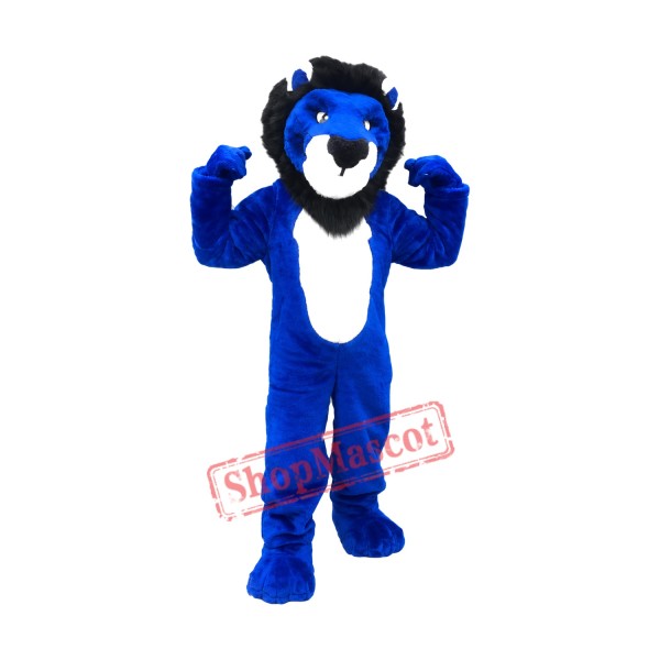 College Blue Lion Mascot Costume