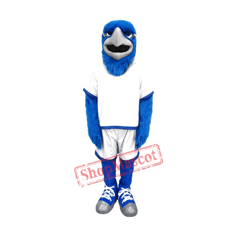 Sport Blue Hawk Mascot Costume Sport Blue Hawk Mascot Costume
